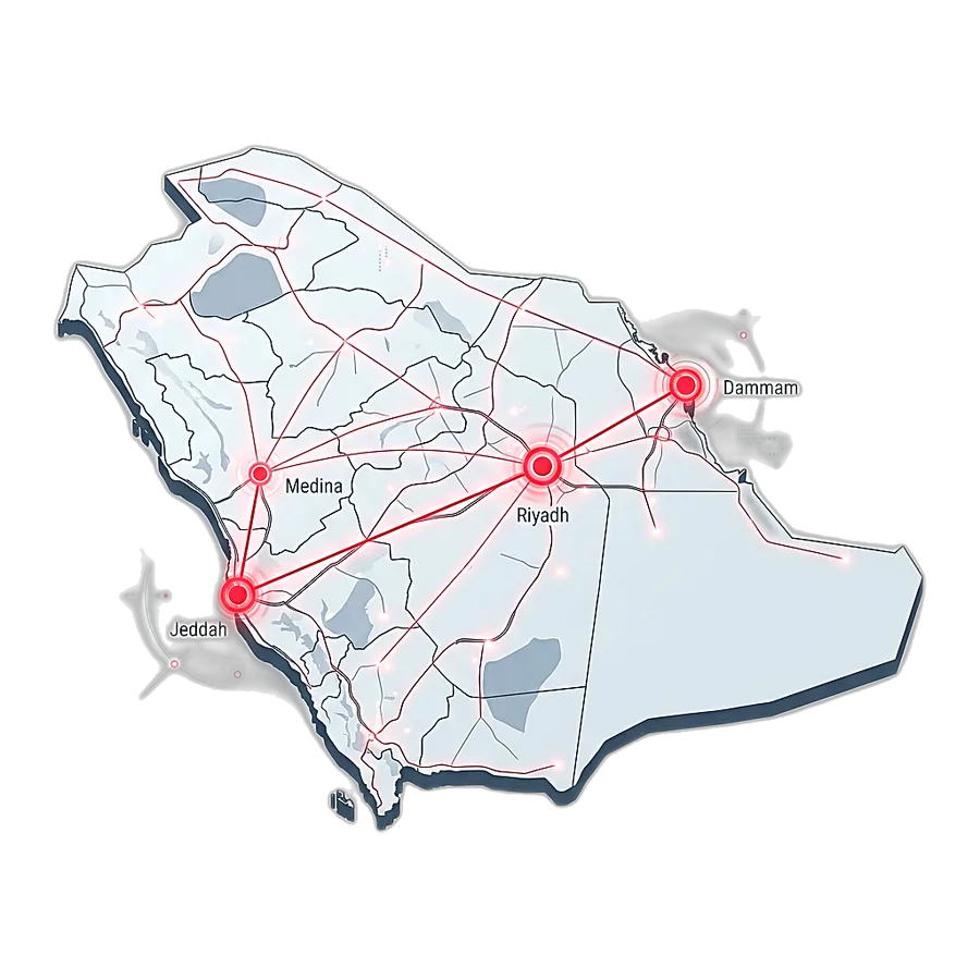 CARVO coverage across Saudi Arabia